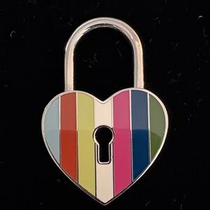 Coach Legacy Silver Heart Padlock Charm/key holder